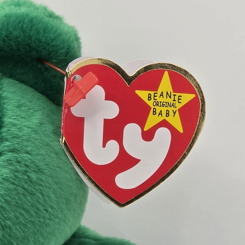 Ty Beanie Baby Erin the Irish Bear 1997 Retired Vintage Green Shamrock with Tags - Picture 4 of 12